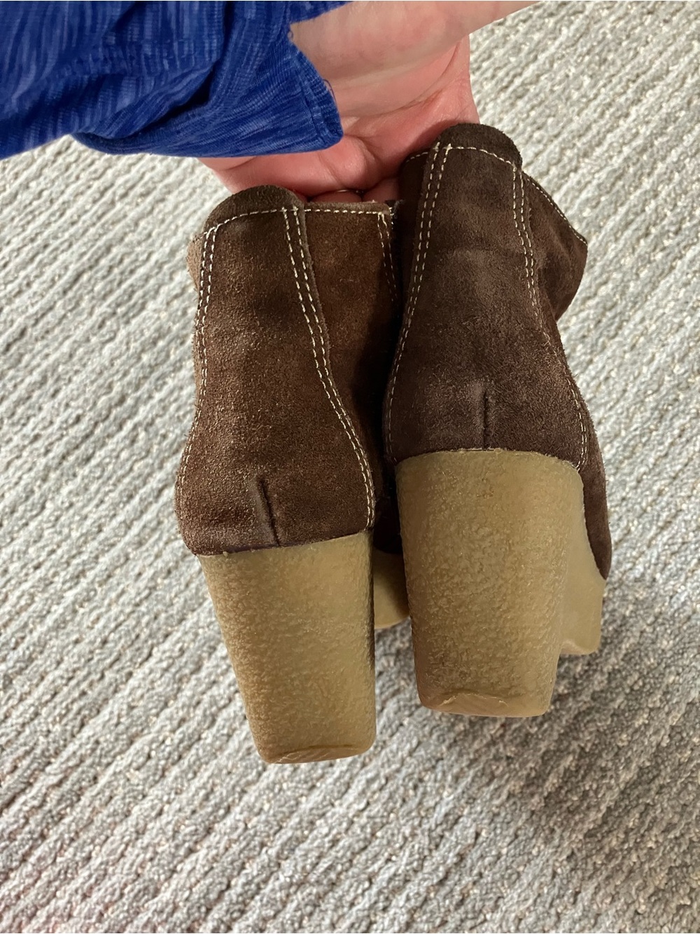 TommyGirl Brown Suede Kids Sherpa-Lined Lace Boots - Picture 6 of 7
